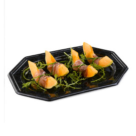 Plastic Tray Octogonal Shape Marble 36x24 cm (50 Uds)