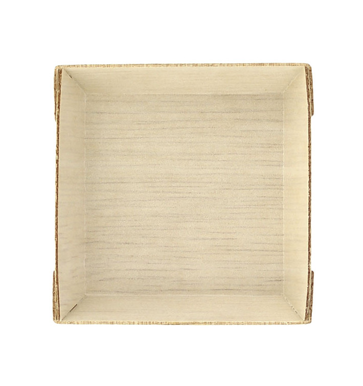 Wooden Mini Plate Square Shape 6x6x1,5cm (20 Units) 