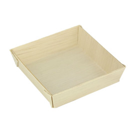 Wooden Mini Plate Square Shape 7x7x1,5cm (20 Units) 