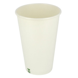 Plastic-Free Paper Cup 16 Oz/480ml White Ø9cm (50 Units)