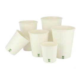 Plastic-Free Paper Cup 8 Oz/240ml White Ø8cm (50 Units)