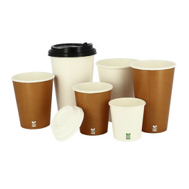 Plastic-Free Paper Cup 7 Oz/210ml "Caramel" Ø7cm (50 Units)