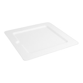 Sugarcane Plate Notched White 20x20 cm (50 Units) 