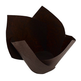 Cupcake Liner Tulip shape "Twist" Brown Ø5x6,5/9,8cm (2.000 Units)