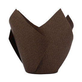 Cupcake Liner Tulip shape "Twist" Brown Ø5x6,5/9,8cm (2.000 Units)