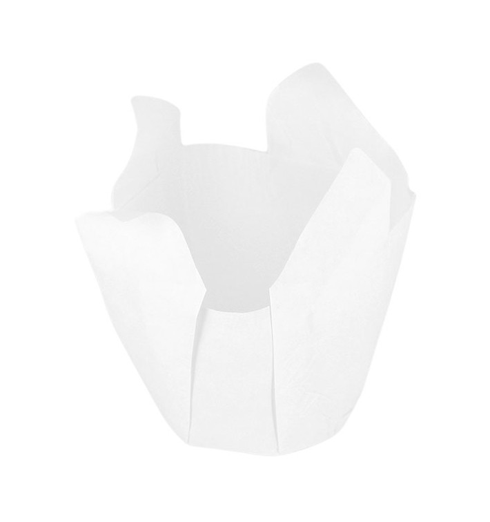 Cupcake Liner Tulip shape White Ø5x5/8cm (125 Units)  