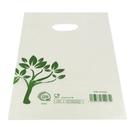 Die-Cut Handle Plastic Bags Home Compost “Be Eco!” 20x33cm (100 Units)