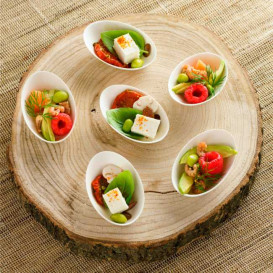 Sugarcane Mini Plate Oval Shape White 6,5x6,5 cm (500 Units)