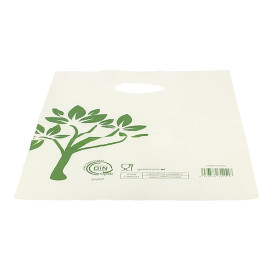 Die-Cut Handle Plastic Bags Home Compost “Be Eco!” 30x40cm (100 Units)