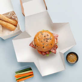 Gourmet Burger Box Kraft 13x13x10cm (150 Units)