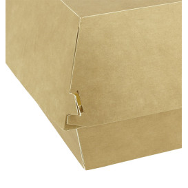 Paperboard Burger Box Kraft Mega Double Closing 15,5x15,5x10cm (50 Units)