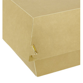 Paperboard Burger Box Kraft XXL Double Closing 13x13x9cm (50 Units)