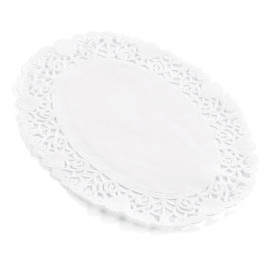 Paper Lace Doilie Oval Shape "Litos" White 18x25cm (2000 Units)