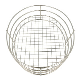 Basket Containers Steel Oval Shape Silver 28x20,5x5,7cm (24 Units)