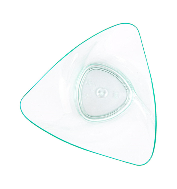 Tasting Plastic Bowl PS Triangle shape Water Green 100ml (24 Units)