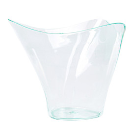 Tasting Plastic Bowl PS Triangle shape Water Green 100ml (24 Units)