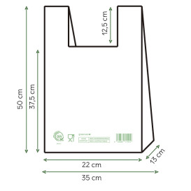 Plastic T-Shirt Bag Home Compost “Classic” 35x50cm (100 Units)