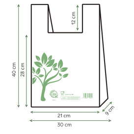 Plastic T-Shirt Bag Home Compost “Be Eco!” 30x40cm (100 Units)