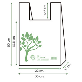 Plastic T-Shirt Bag Home Compost “Be Eco!” 35x50cm (1.000 Units)