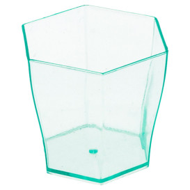 Plastic Tasting Cup PS Hexagonal Shape Water Green 60ml (864 Units)