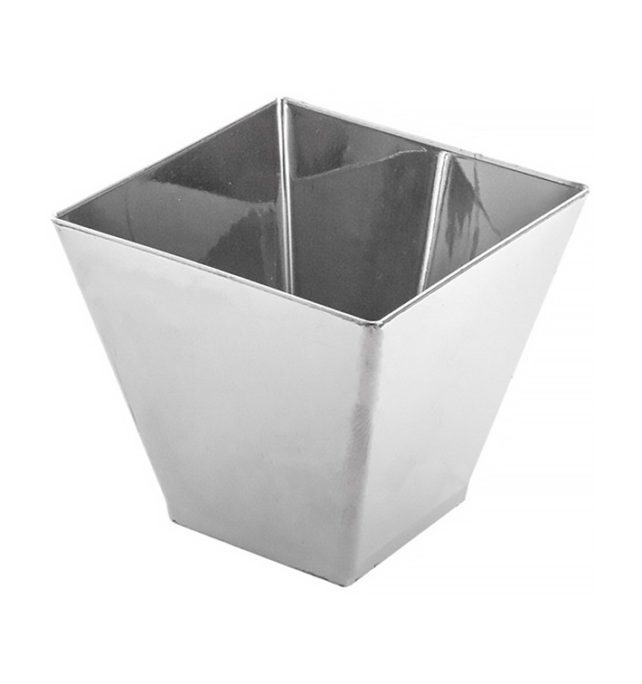 Tasting Plastic Bowl PS Silver Large Size 7x7x5,5cm (500 Units)