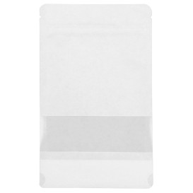 Paper Doypack White with self closing and Window 20+10x30cm (50 Units)