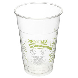 Cornstarch Cup PLA "Green Stripe" 295ml (50 Units) 