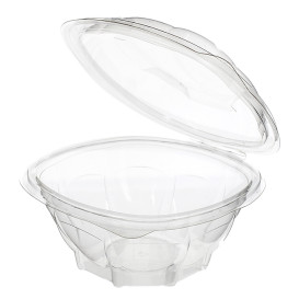 Plastic Hinged Salad Bowl PLA Round Shape 500ml (300 Units)