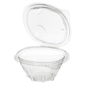 Plastic Hinged Salad Bowl PLA Round Shape 250ml (300 Units)