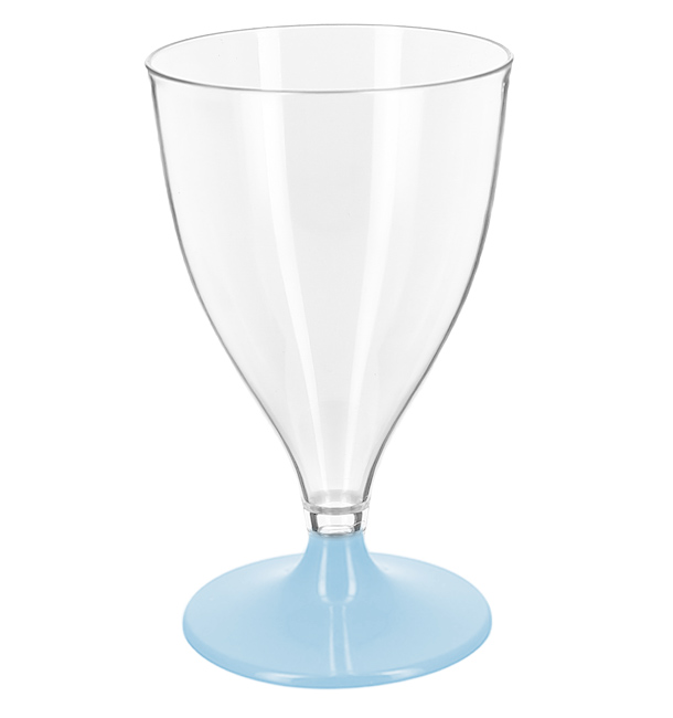 Champagne Flutes 9 Tall Blue And Clear Glass Made of recycled