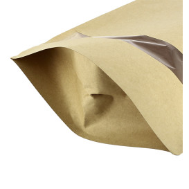 Paper Doypack Kraft with self closing and Window 25+12x35cm (50 Units)