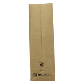 Paper Bag without Handle Kraft Brown 45g/m² 15+9x28cm (25 Units) 