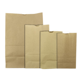 Paper Bag without Handle Kraft Brown 45g/m² 15+9x28cm (25 Units) 