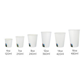 Paper Cup White ECO 12Oz/360ml Ø8cm (100 Units)