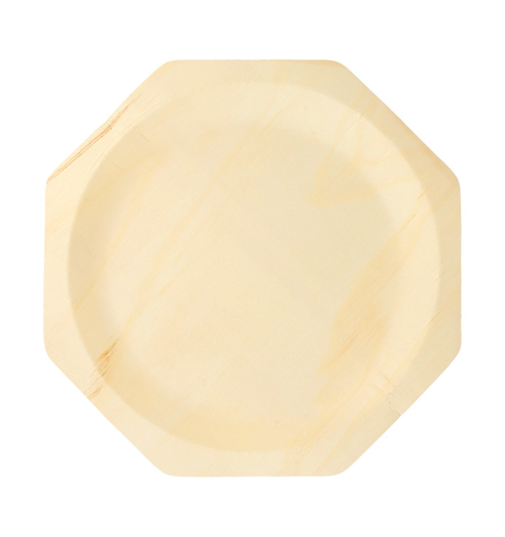 Wooden Plate Octogonal Shape 26cm (200 Units)