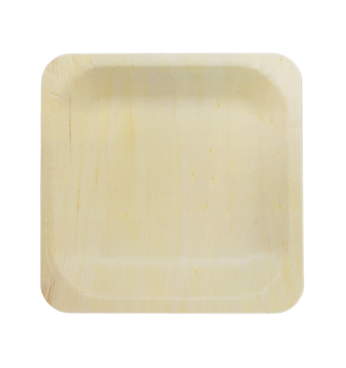 Wooden Plate Square Shape 14x14cm (50 Units) 