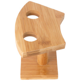 Bamboo Serving Cone Holder 2 slots (6 Units)