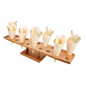 Bamboo Serving Cone Holder 20 slots (8 Units)