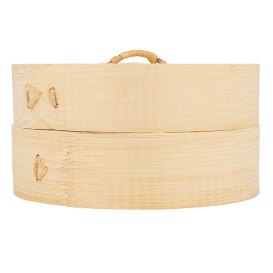 Bamboo Steamer with Lid Ø15x8cm (1 Unit) 