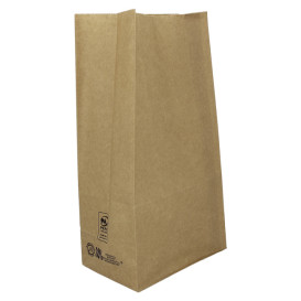 Paper Bag without Handle Kraft Brown 45g/m² 12+8x24cm (25 Units)