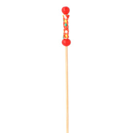 Bamboo Food Pick Red Design 12cm (100 Units)  