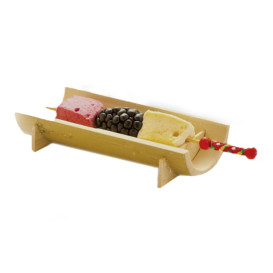 Bamboo Food Pick Red Design 12cm (100 Units)  