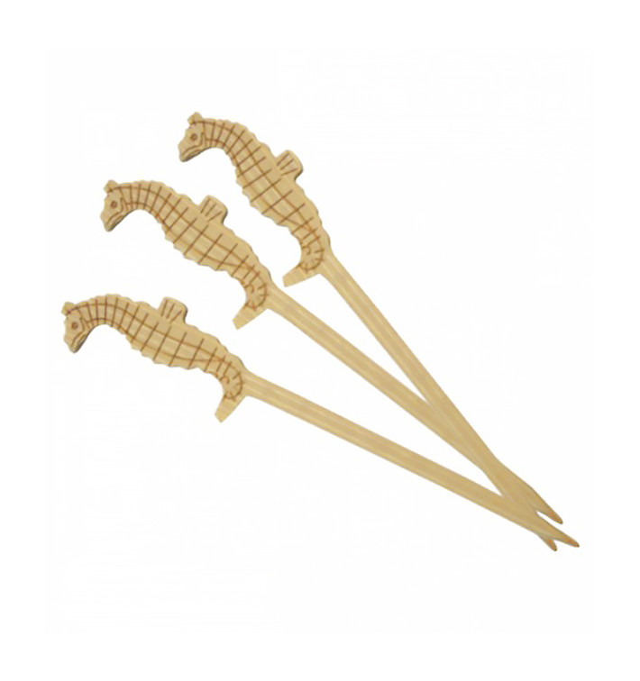 Bamboo Food Pick "Caballito Mar" Design 9cm (100 Units)  