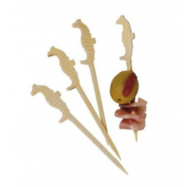 Bamboo Food Pick "Caballito Mar" Design 9cm (10000 Units)