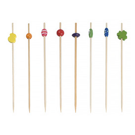 Bamboo Food Pick Pack Decorated Mix 12cm (10000 Units)