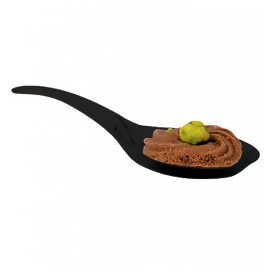 Plastic Tasting Spoon PS Black 12 cm (100 Units)  