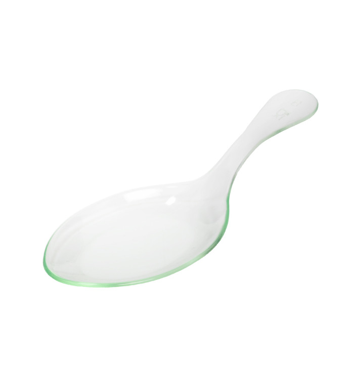 Plastic Tasting Spoon PS "Water Green" 12 cm (100 Units)  