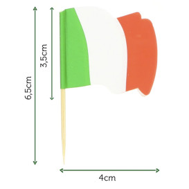 Italy Flag Food Pick 6,5cm (144 Units)  