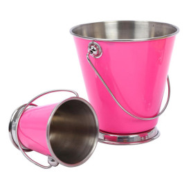 Serving Bucket Steel Pink Ø7x7cm (12 Units)