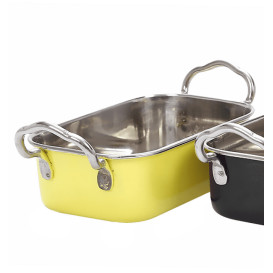 Serving Bucket Steel Yellow 14,5x9,5cm (6 Units)